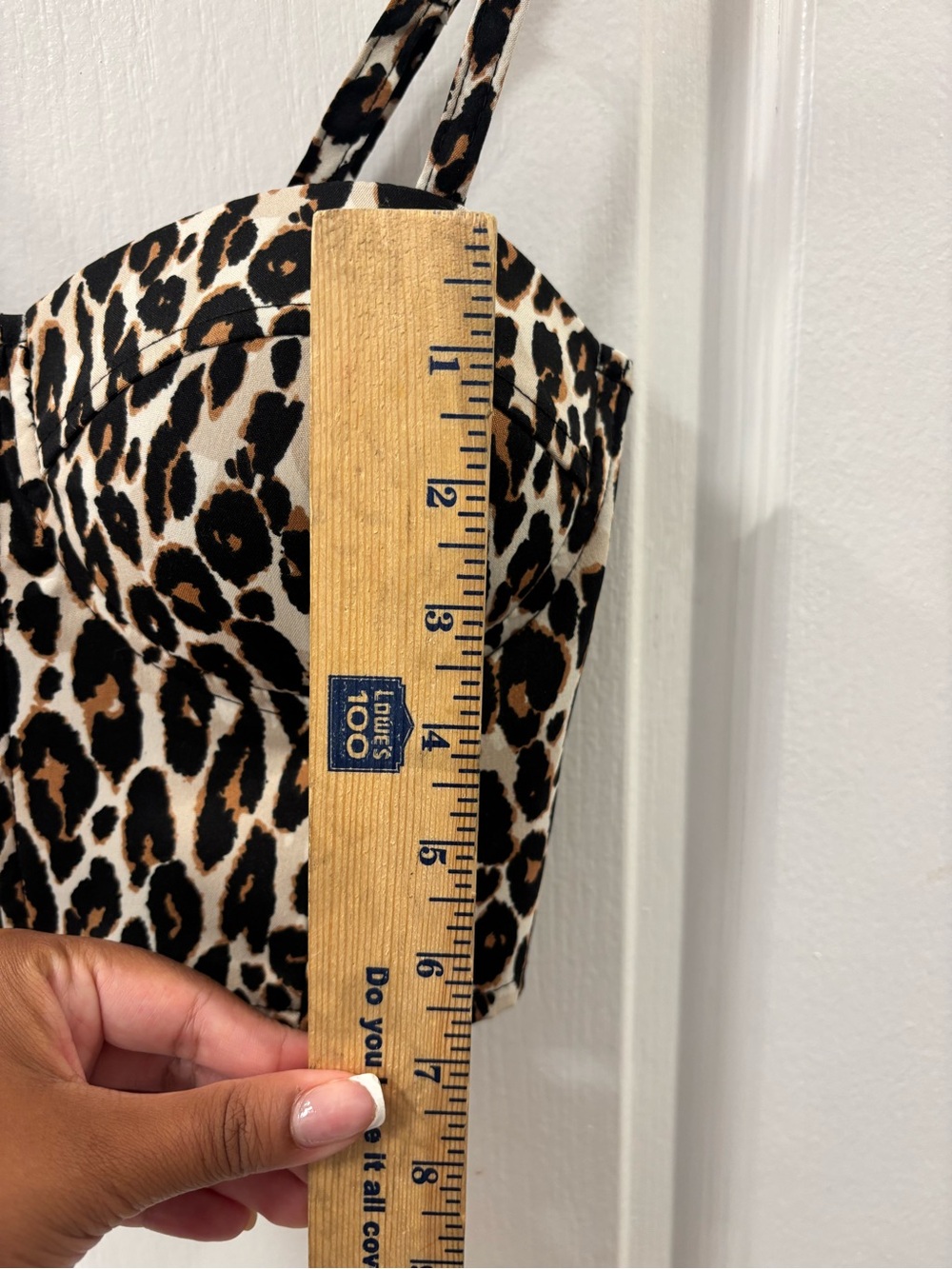 Say What? Leopard Print Full Front Zip Bustier Crop Tank Top Brown Black Cream S - Picture 7 of 7